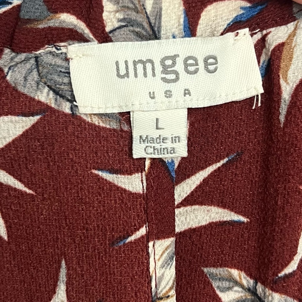 Umgee Burgundy Floral Off-Shoulder Blouse - L - Picture 3 of 8